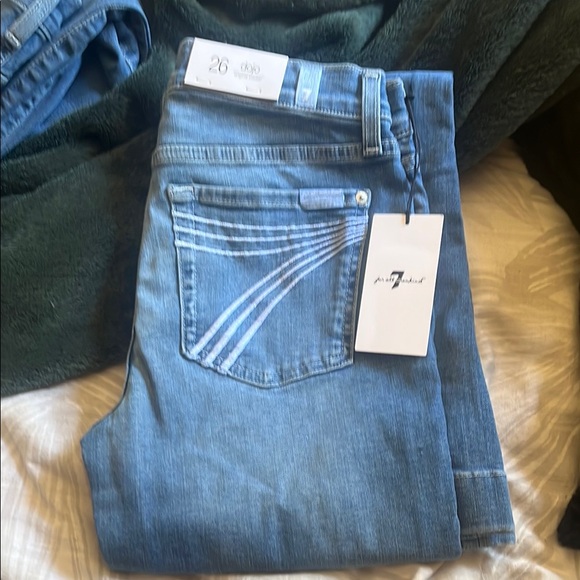 Jeans 7 For All Mankind Femme Taille 28 Lavage Light - Coupe Flare Avec Poches, Occasion